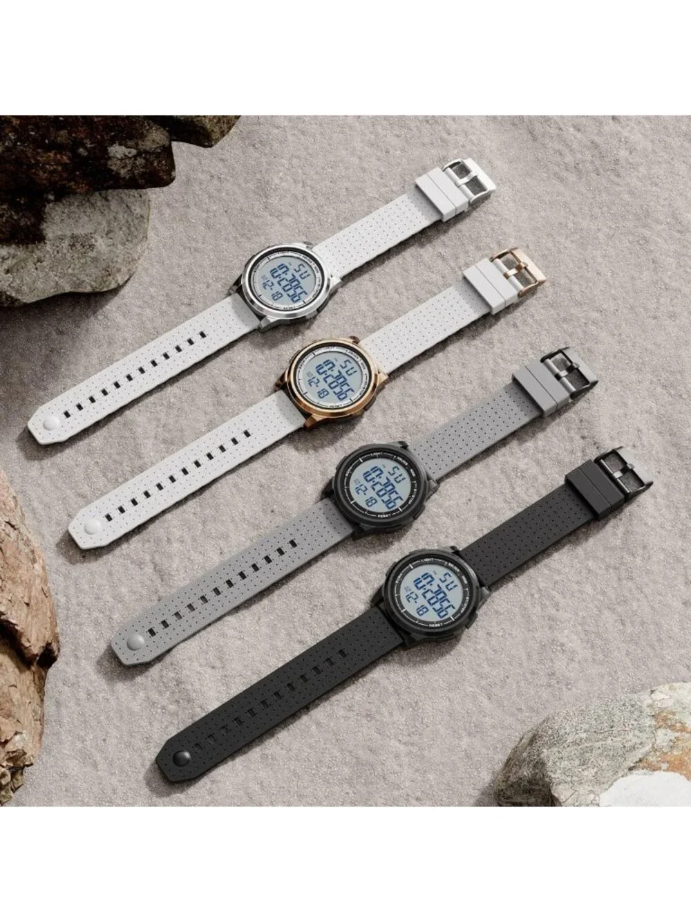 Ultra-Thin Minimalist Waterproof Digital Watch for Men & Women - Rubber Strap
